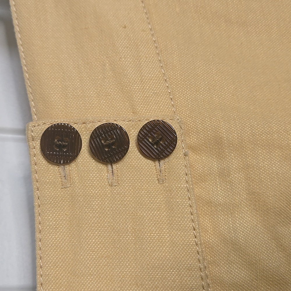 Kasper Linen Blend Pants Butter Yellow Straight Leg Career Trousers Sz 12 - Picture 3 of 7